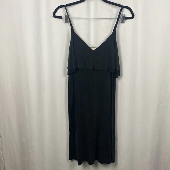 ANTHROPOLOGIE Eri+Ali Aria Black Flowy Slip Dress - Size Small - Picture 4 of 12
